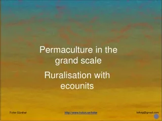 Permaculture in the grand scale