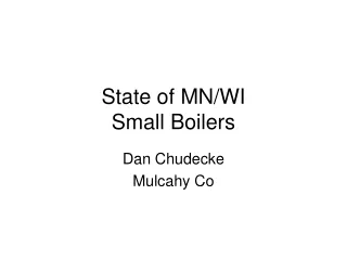 State of MN/WI Small Boilers