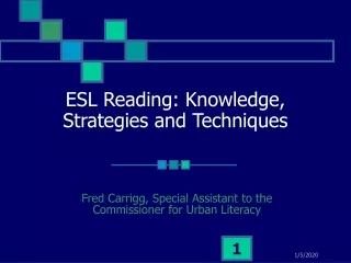 ESL Reading: Knowledge, Strategies and Techniques