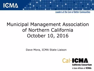 Municipal Management Association of Northern California October 10, 2016