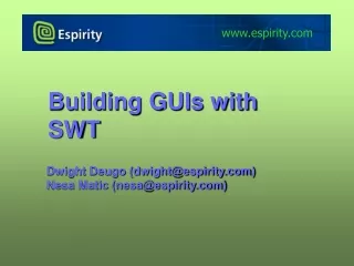 Building GUIs with SWT
