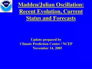 Madden/Julian Oscillation: Recent Evolution, Current Status and Forecasts