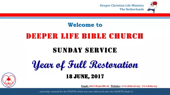 welcome to deeper life bible church sunday