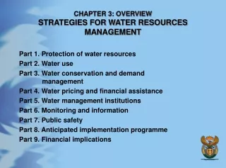 CHAPTER 3: OVERVIEW STRATEGIES FOR WATER RESOURCES MANAGEMENT