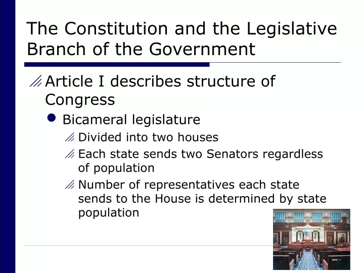 the constitution and the legislative branch of the government