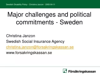 Major challenges and political commitments - Sweden