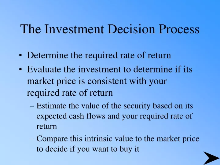 the investment decision process