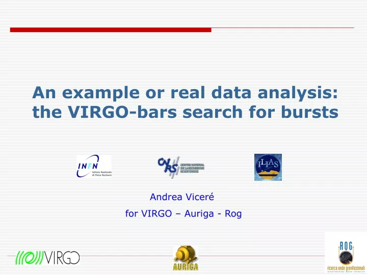 an example or real data analysis the virgo bars