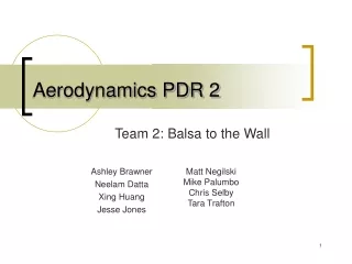 Aerodynamics PDR 2