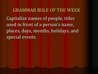 GRAMMAR RULE OF THE WEEK