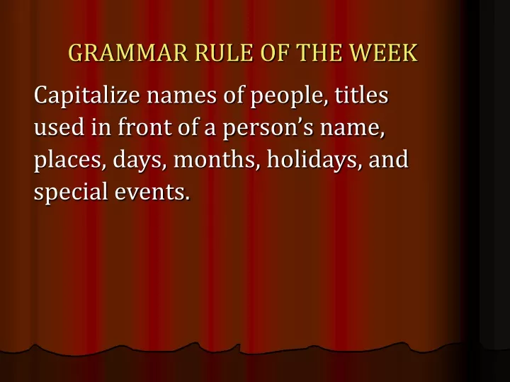 grammar rule of the week