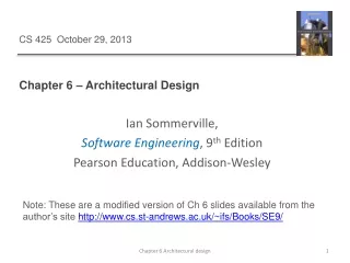 chapter 6 architectural design