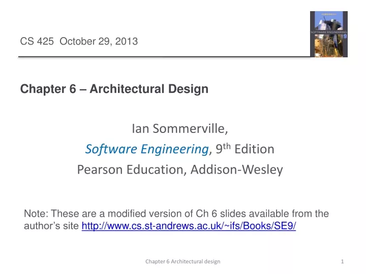 chapter 6 architectural design