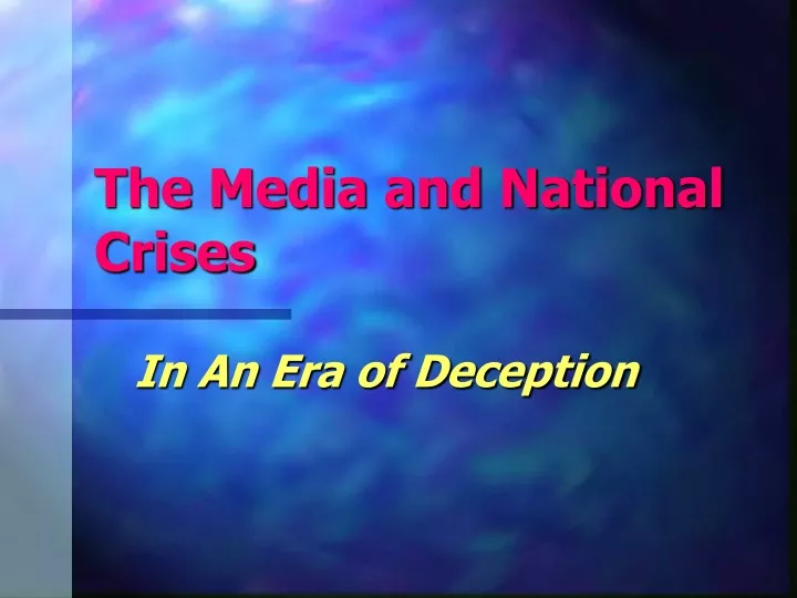 the media and national crises