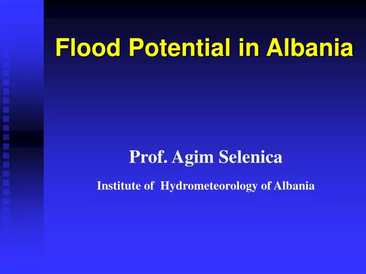 prof agim selenica institute of hydrometeorology of albania