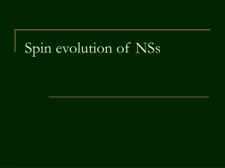 Spin evolution of NSs