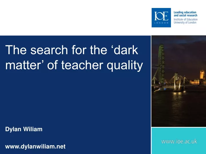 the search for the dark matter of teacher quality