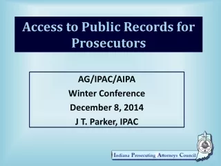 Access to Public Records for Prosecutors