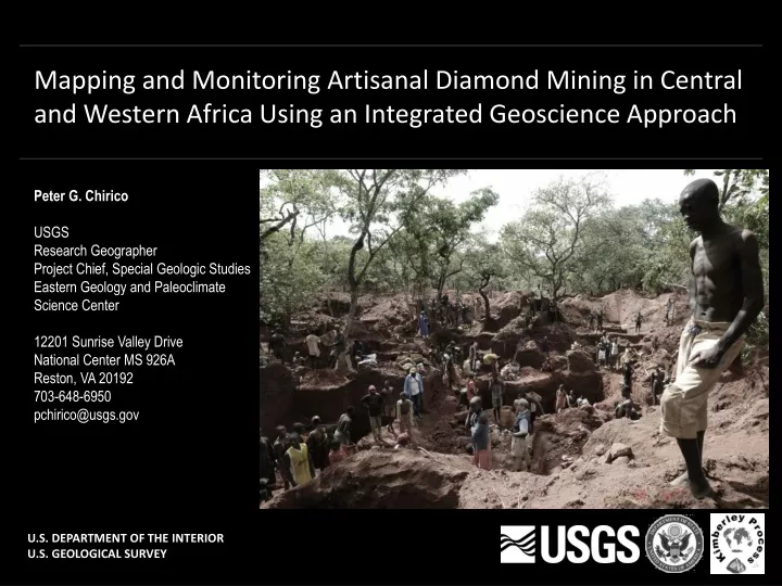mapping and monitoring artisanal diamond mining