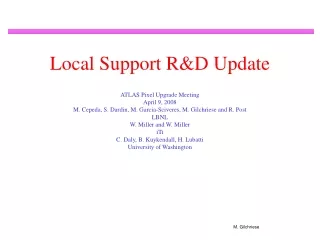 Local Support R&amp;D Update