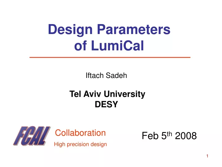 design parameters of lumical