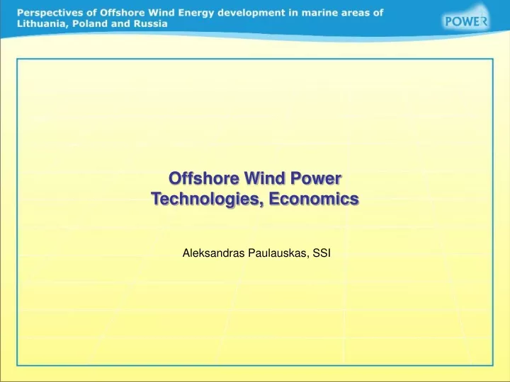offshore wind power technologies economics