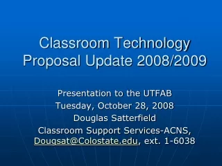 Classroom Technology  Proposal Update 2008/2009