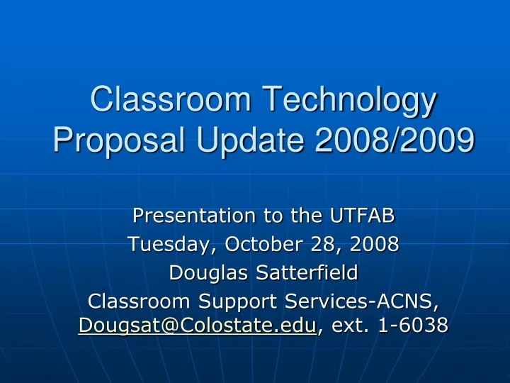 classroom technology proposal update 2008 2009