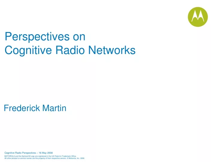 perspectives on cognitive radio networks