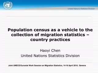 Population census as a vehicle to the collection of migration statistics – country practices