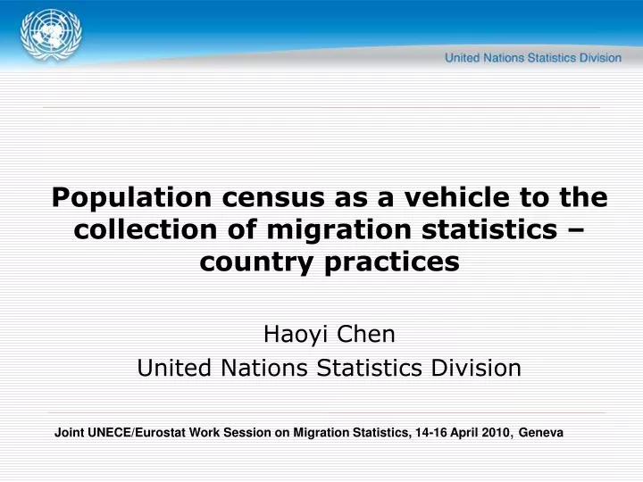 population census as a vehicle to the collection
