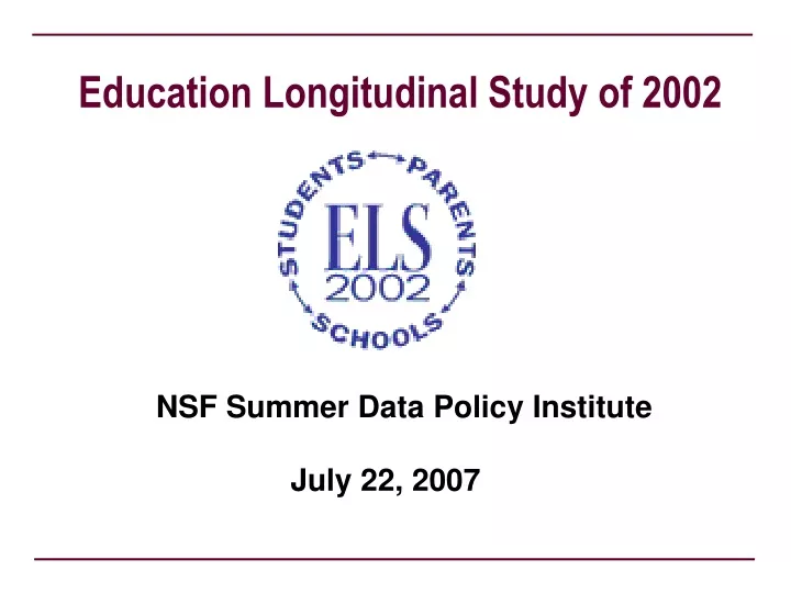 education longitudinal study of 2002
