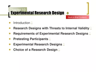 Experimental Research Design    ?
