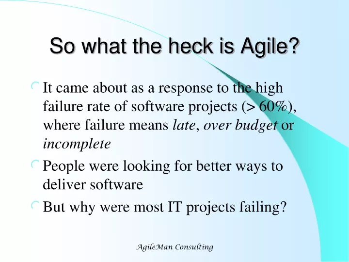so what the heck is agile