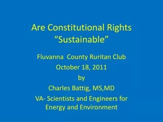Are Constitutional Rights “Sustainable”