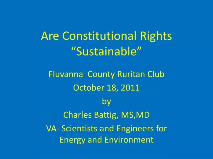 are constitutional rights sustainable