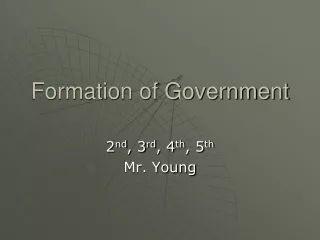 Formation of Government