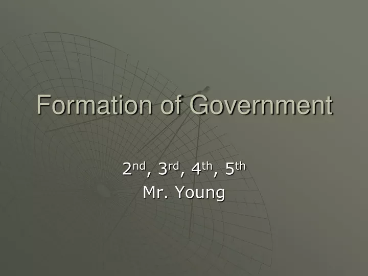 formation of government