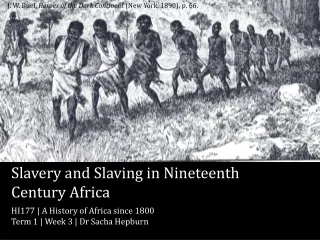 Slavery and Slaving in Nineteenth Century Africa