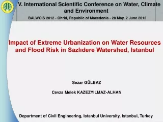 V .  International Scientific Conference on Water, Climate and Environment