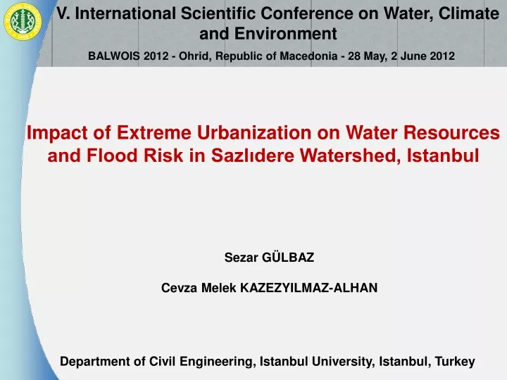 v international scientific conference on water