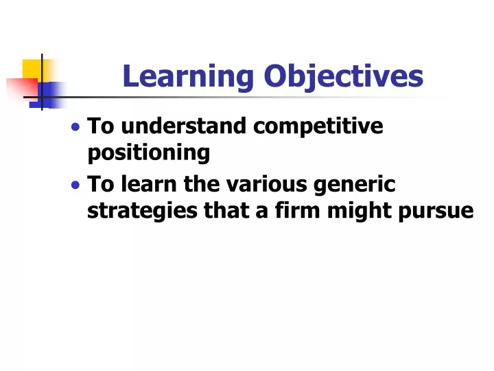 learning objectives