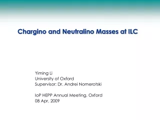 Chargino and Neutralino Masses at ILC