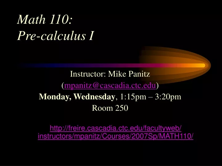 math 110 pre calculus i