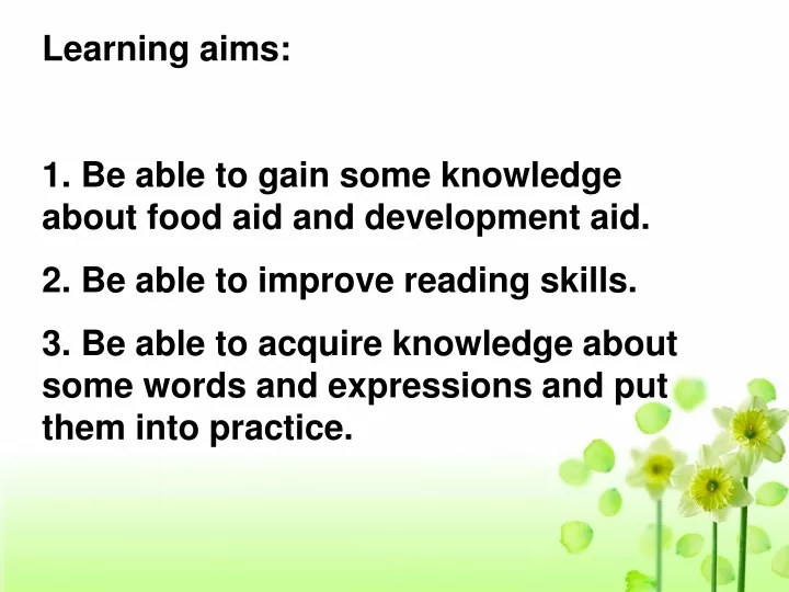 learning aim s 1 be able to gain some knowledge