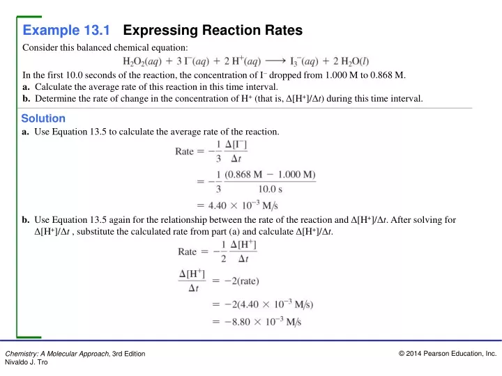 example 13 1 expressing reaction rates