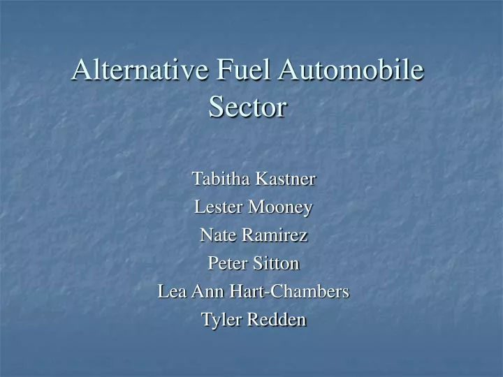 alternative fuel automobile sector