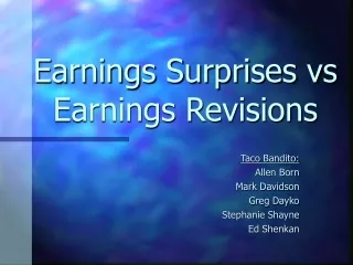 Earnings Surprises vs Earnings Revisions