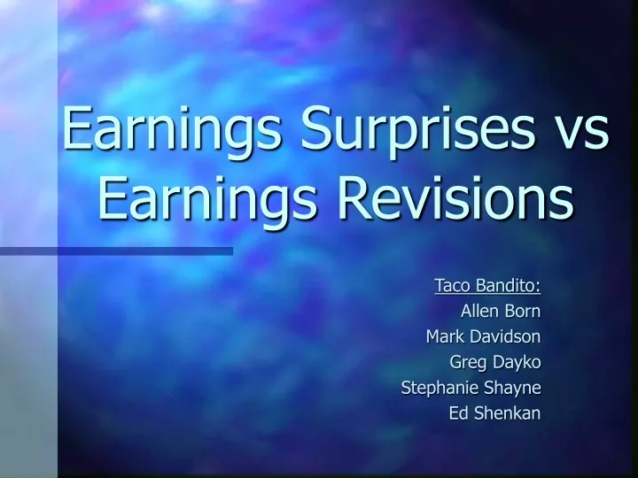 earnings surprises vs earnings revisions