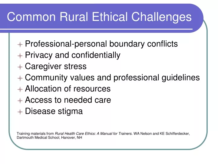common rural ethical challenges